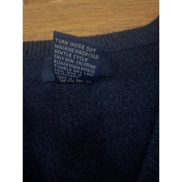 Dockers, men's navy blue sleeveless sweater vest size large - Picture 6 of 9